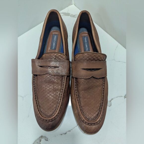 Vince Camuto Men\'s Garwin leather chocolate brown Loafers shoes oxford dress 12 main image 6